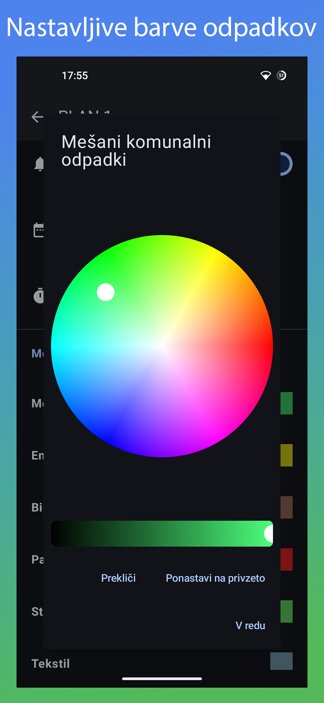 Zaslonski posnetek: ConfigurableTrashTypeColors